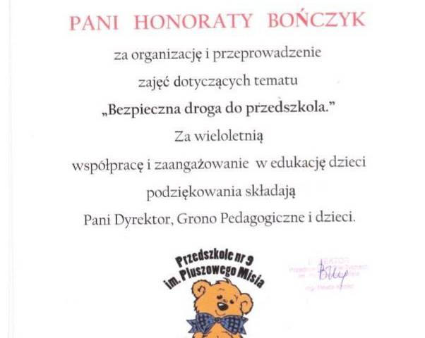 Podziękowania dla funkconariuszy SM