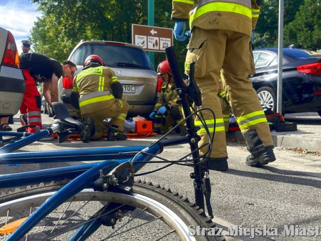 Potrącenie rowerzysty na ul.Żwakowskiej - tym razem to symulacja zdarzenia